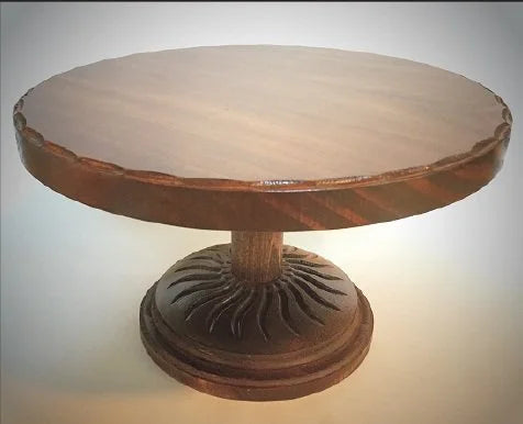 Heritage Carved Walnut Cake Pedestal – 10" Round, 6" Tall
