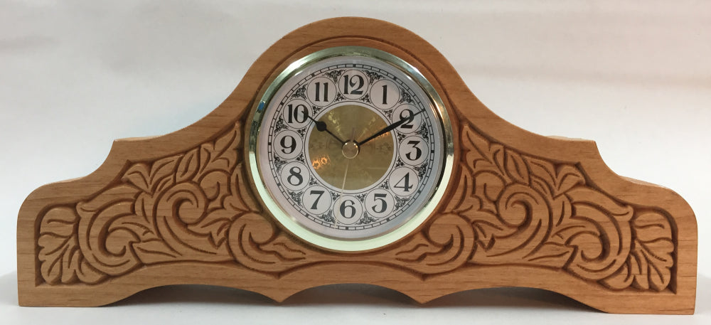 Handmade Walnut Distingue Mantel Clock – Carved Face, Vintage Style — view 2