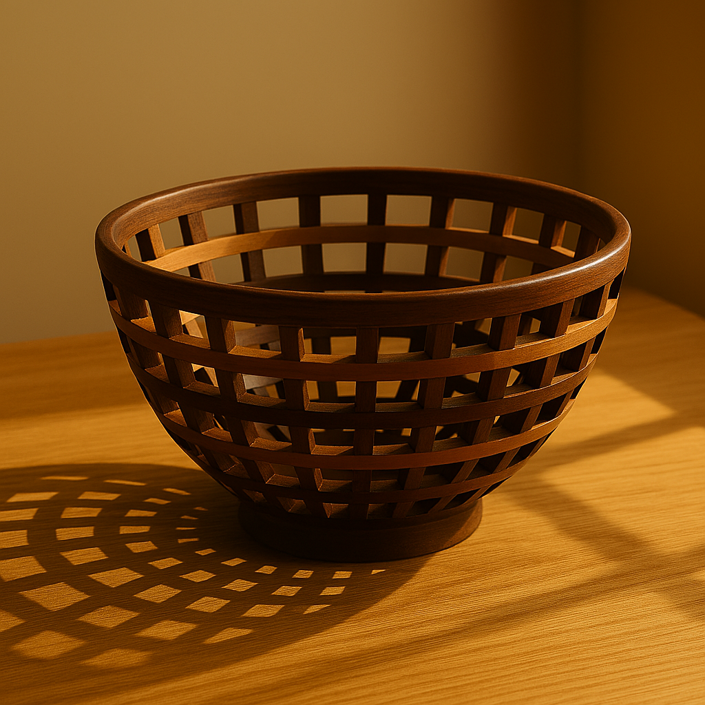 Open Segmented Walnut & Cherry Bowl — Medium (9–12")