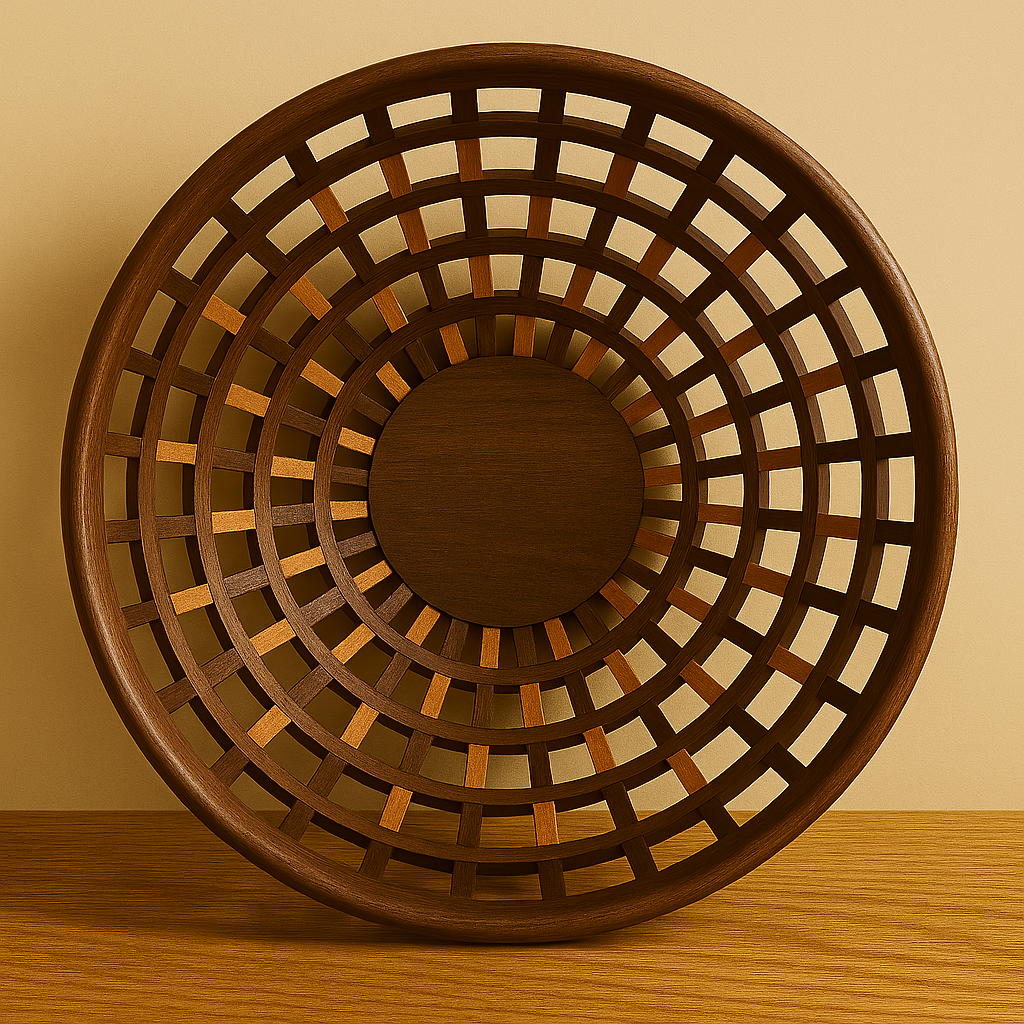 Open Segmented Walnut & Cherry Bowl — Medium (9–12")