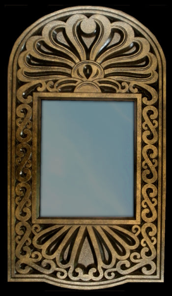 Walnut Crestfall Scrolled Mirror: Timeless scrollwork, everyday elegance