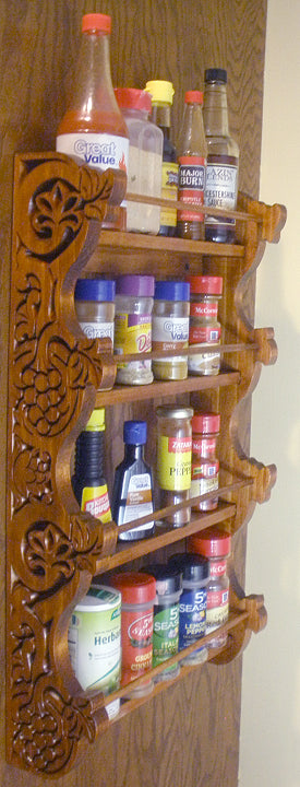 The Apothecary’s Legacy Spice Rack – Ornately Engraved, 4 Shelves — view 2