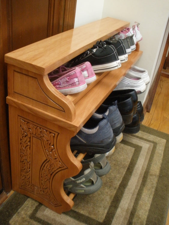 Cherry Crest Shoe Cubby: Elegance in every tier. — view 4